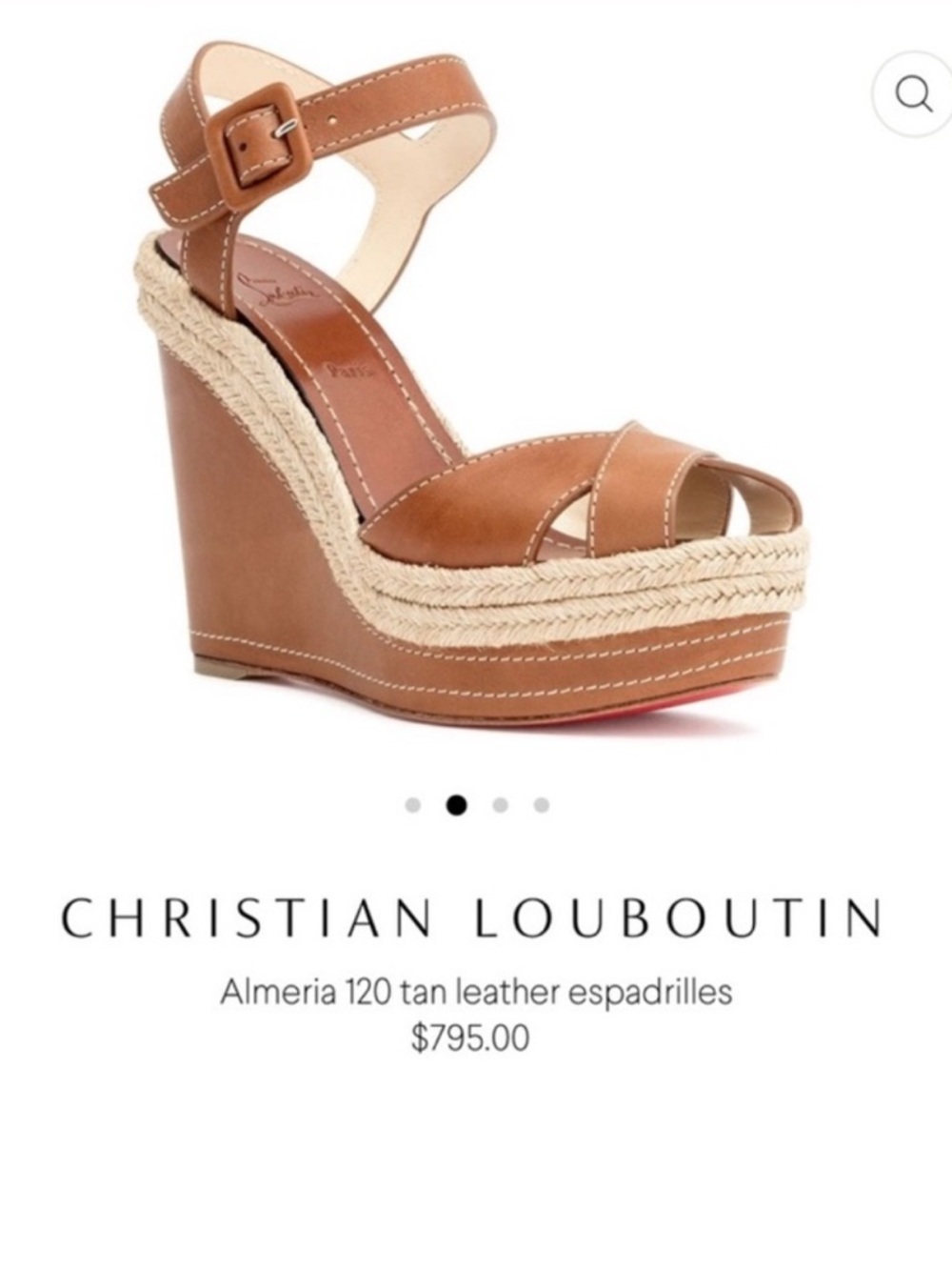 CHRISTIAN LOUBOUTIN Almaria Caramelo 120mm Wedge Sandals Sz38 US8 $795